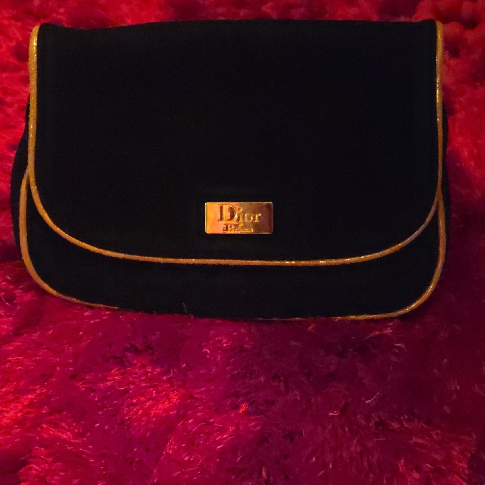Dior Black Clutch with Gold Trim